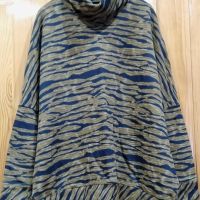 Свободен блузон с поло яка, L/XL, снимка 1 - Блузи с дълъг ръкав и пуловери - 45495622