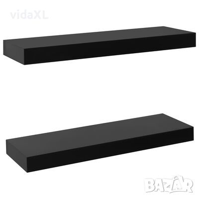 vidaXL Окачени стенни рафтове, 2 бр, черни, 40x20x3,8 см（SKU:288200, снимка 1