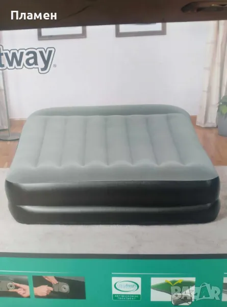 НАДУВАЕМ двоен ДЮШЕК легло, матрак спалня Bestway 203X152X46 СМ с ел. помпа, снимка 1