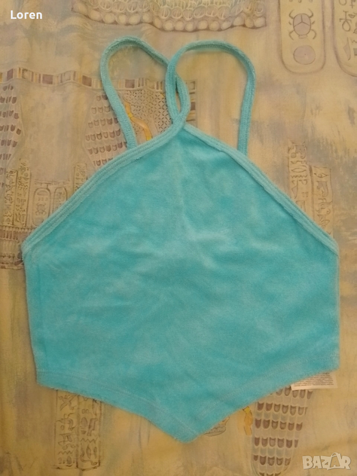 Ново!*Fb Sister*Късо светло синьо асиметрично потниче, снимка 1