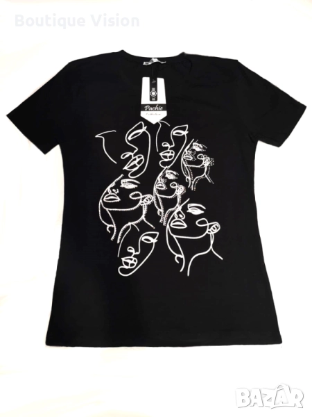 Ново! Стилна тениска с камъни, снимка 1