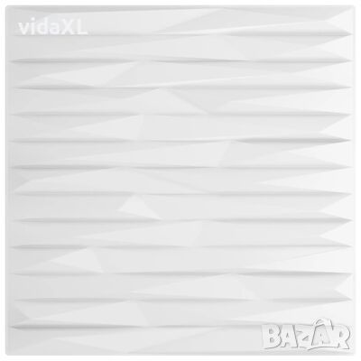 vidaXL Стенни панели 24 бр бели 50x50 см XPS 6 м² камък, снимка 1