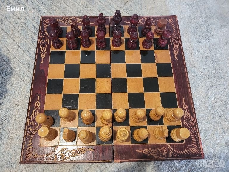 Шах дърворезба табла, снимка 1