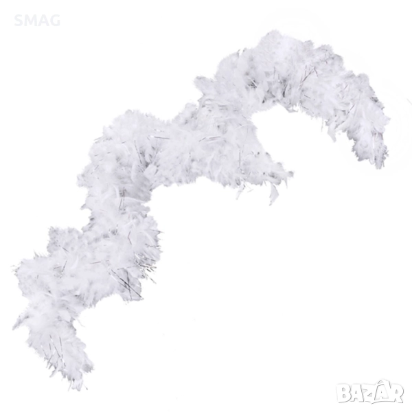 Хелоуин / Halloween карнавално боа с бели пера 180 см_1067191, снимка 1