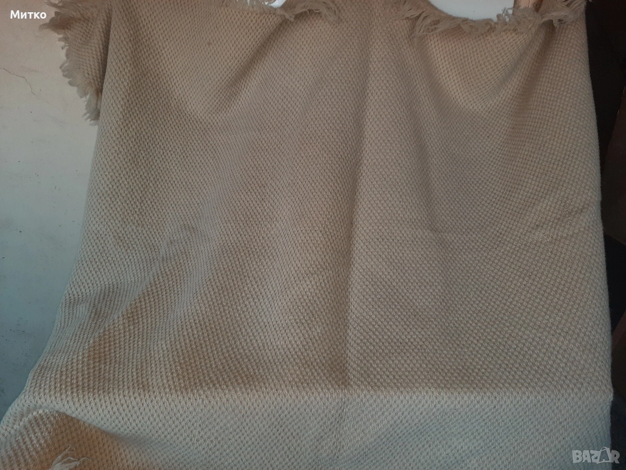 Ретро бял китеник с ресни за легло, снимка 1