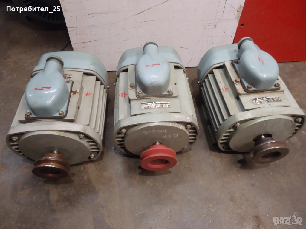 Трифазни ел.мотори 0,37KW- 1400 об/м., снимка 1