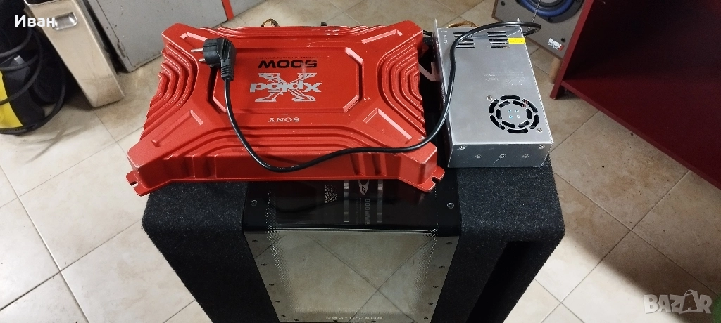 чисто нова бас каса+ усилвател+ траф за домашно ползване, снимка 1