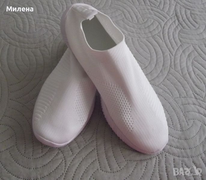 Супер-леки, летни спортни обувки тип чорап*Бели*Размер  44, снимка 1