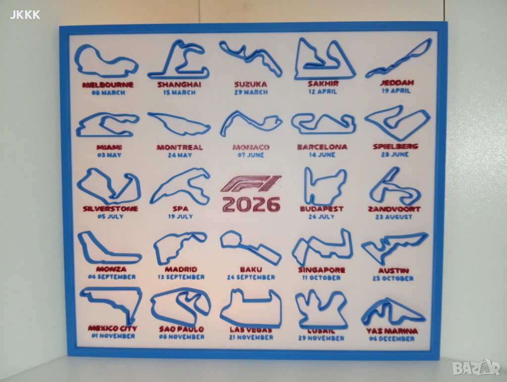 🏎️ 3D Принтиран F1 Календар, снимка 1