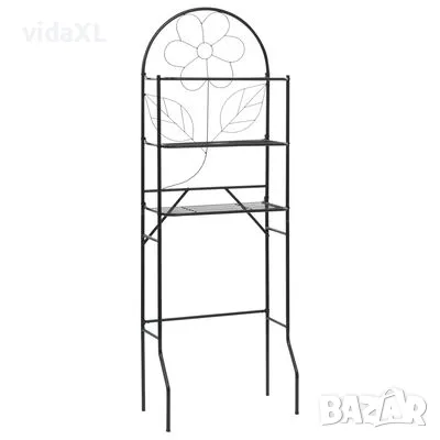 vidaXL Свободностоящ стелаж за баня, черен, 60x33x174 см（SKU:246722）, снимка 1