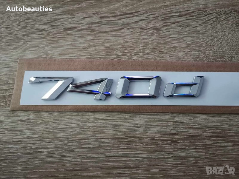сребриста емблема BMW 740d, снимка 1