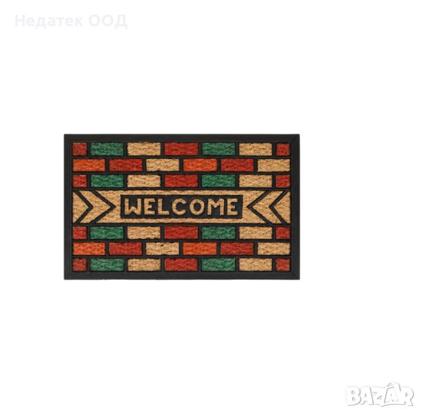 Подложка за входна врата, "Добре дошли", Черна, 60x40см   , снимка 1