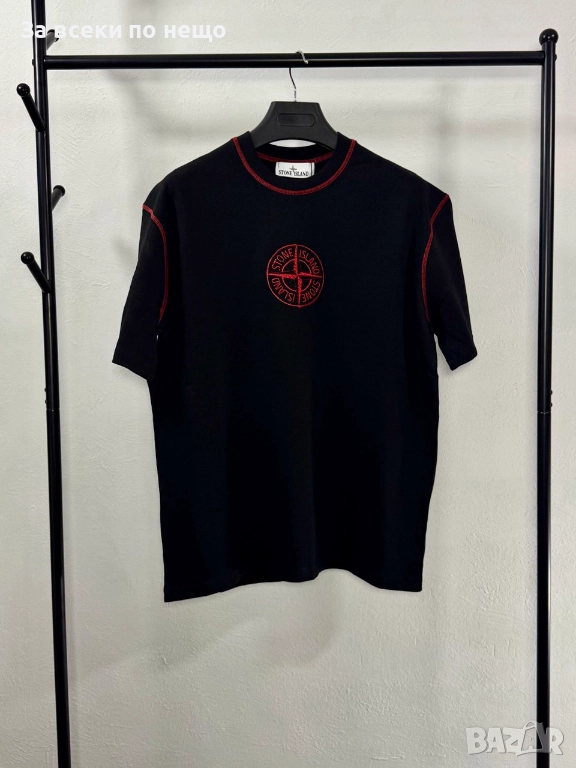 Stone Island Мъжка Черна Тениска С Бродирано Лого👕Мъжка Блуза С Къс Ръкав Код V.B.47, снимка 1