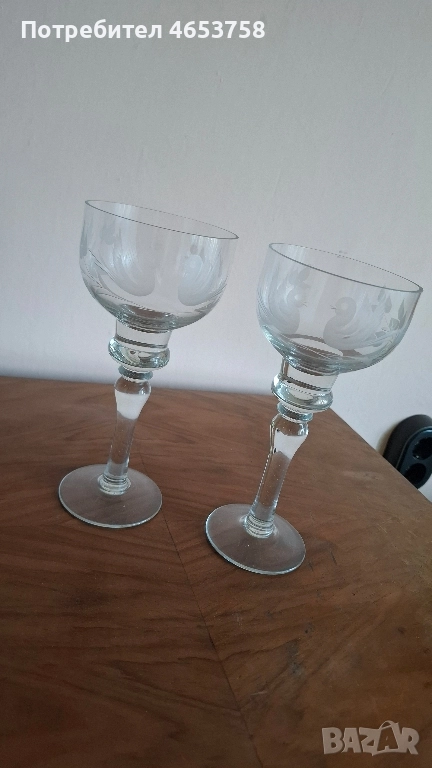 Ръчно гравирани кристални чаши , снимка 1