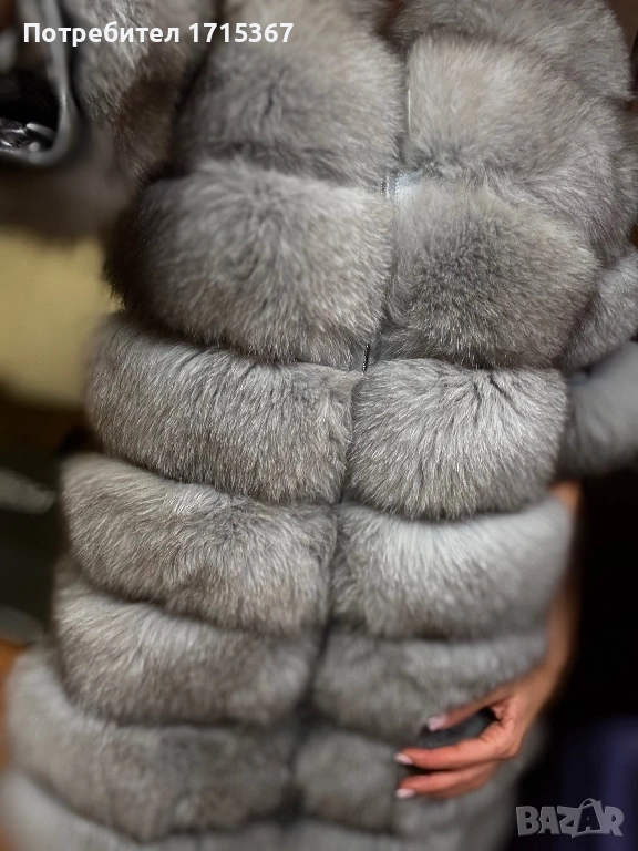 Палто от естествена кожа и косъм от лисица , снимка 1