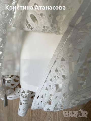 Уникална блуза бяла, цялата от бродерия - 2XL, снимка 10 - Туники - 52399322