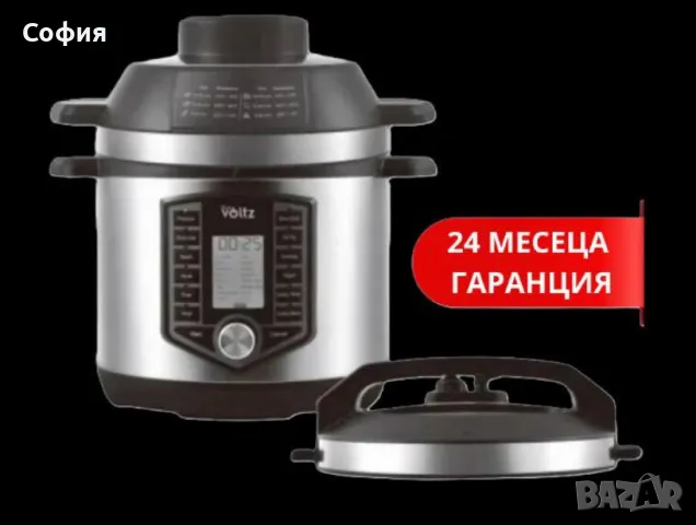 Мултикукър под налягане и Фритюрник Air Fryer 2в1, 6L, 44 функции, 12 програми, снимка 2 - Мултикукъри - 47306798