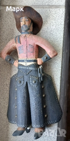 Старинна фигура Вакеро дърво, снимка 4 - Антикварни и старинни предмети - 51870473