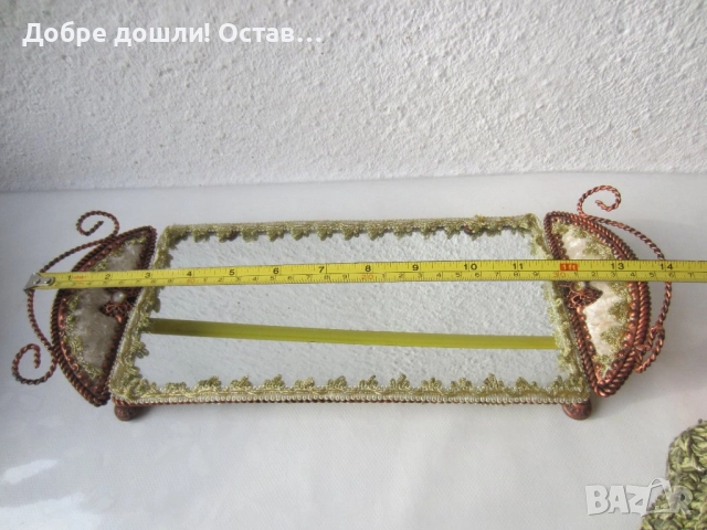 Огледала:   Старо огледало кръгло, тоалетка лукс, друг поднос , снимка 9 - Антикварни и старинни предмети - 32730162