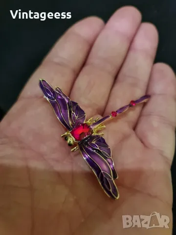 fascinating dragonfly brooch, интересен брошка със стрекоза  , снимка 2 - Други - 47870108