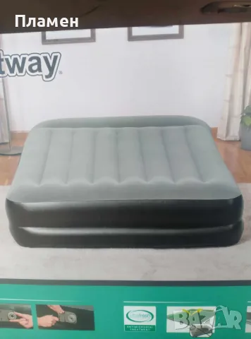 НАДУВАЕМ двоен ДЮШЕК легло, матрак спалня Bestway 203X152X46 СМ с ел. помпа, снимка 1 - Спални и легла - 13694113