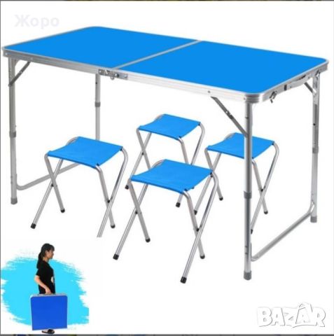 Комплект сгъваема маса с 4 стола за двор ,къмпинг и други , снимка 2 - Къмпинг мебели - 46420316