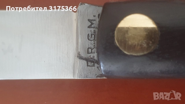 Джобна сгъваема ножка Solingen Carl Sclieper D.R.G.M дръжка рог, снимка 3 - Ножове - 54254336