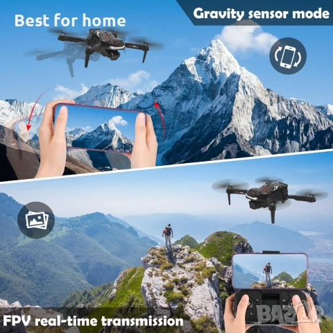 Euakee 1080P HD Дрон с камера ,WiFi сензор за деца и начинаещи  с 2 батерии, снимка 5 - Дронове и аксесоари - 50574965