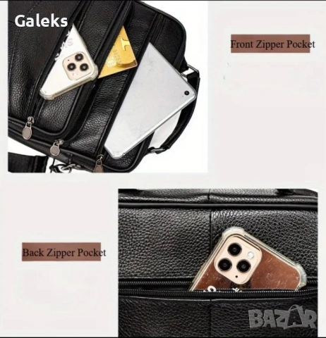 Мъжка делова кожена чанта /Универсална и стилна-Кафява естествена кожа, снимка 10 - Чанти - 53101893