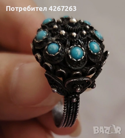 Сребърен пръстен корона Царство България