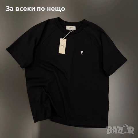 Ami Мъжка Черна Тениска👕Мъжка Блуза С Къс Ръкав В Черен Цвят Код Mens P.256
