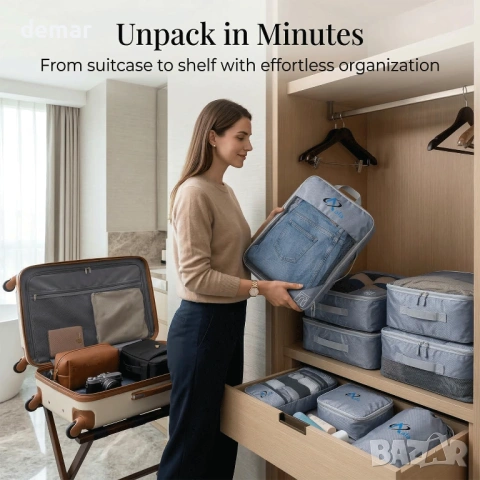 Компресионни опаковъчни кубчета Aafa за куфари, комплект от 7 ултралеки опаковъчни кубчета, снимка 7 - Други стоки за дома - 53934776