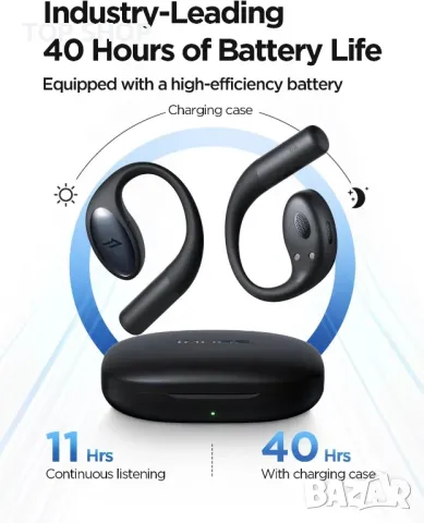 1MORE S51 Слушалки с отворено ухо, ултралек дизайн, сигурно прилягане, Bass More+, IPX5, черни, снимка 2 - Безжични слушалки - 49500265