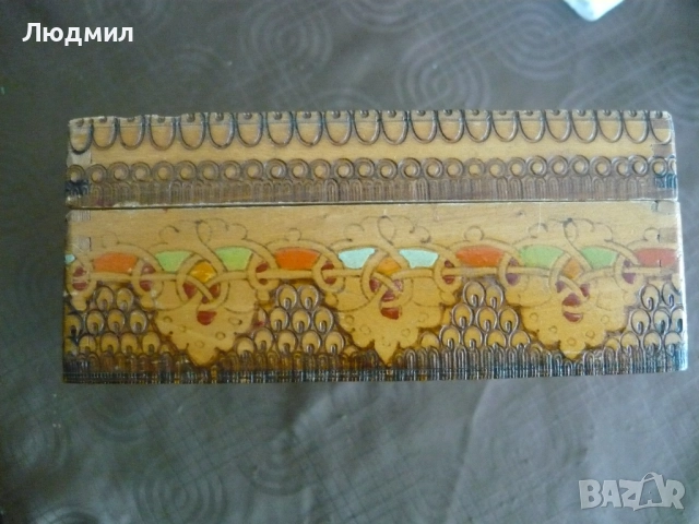 Стара пирографирана дървена кутия, снимка 3 - Декорация за дома - 52210519