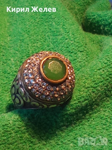 Винтидж сребърен пръстен стил Хюрем султан с НЕФРИТ орнаментиран ювелирно бижу 51826, снимка 14 - Пръстени - 52983143