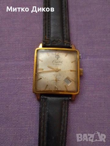 г.Creation 17 jewels incabloc plaque G10 fond asier inoxydable Марков швейц.часовник с датник работи