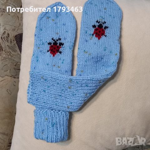 Ръчно плетени детски чорапи, ходило 23 см., снимка 1 - Детски якета и елеци - 45565918