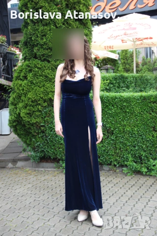 Абитуриентска рокля Mon Amour: синьо кадифе, Русалка