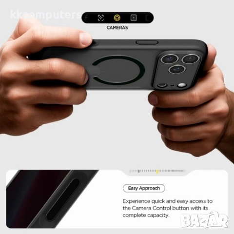 Оригинален кейс Spigen Ultra Hybrid Magsafe, За iPhone 17 Pro (6.3), Черен и Протектор, снимка 6 - Резервни части за телефони - 51922806