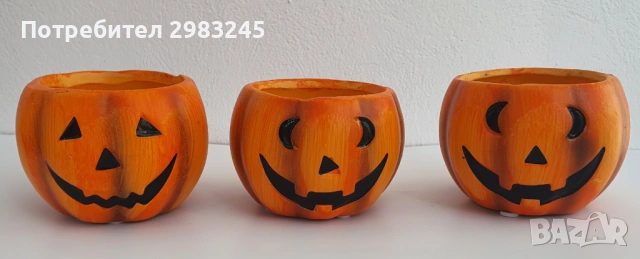 Комплект мини керамични саксии "Хелоуин"