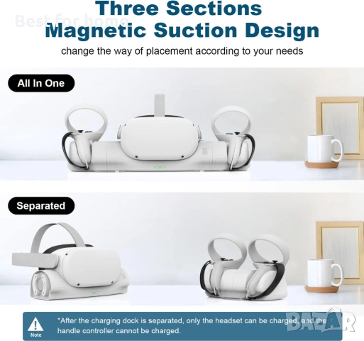 AMVR  зарядна докинг станция с USB-C кабел за Meta/Oculus Quest 2, снимка 4 - Друга електроника - 51758417