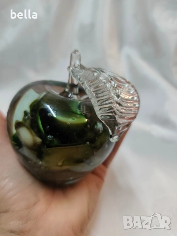 Стъклено преспапие „Ябълка“-Муранско стъкло, снимка 8 - Антикварни и старинни предмети - 53836167
