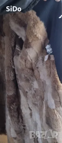 HOBA Синя шуба с кожа отвътре размер 52, снимка 17 - Други - 49893318