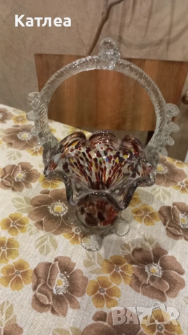 Стъклена кошница, снимка 2 - Декорация за дома - 53638833