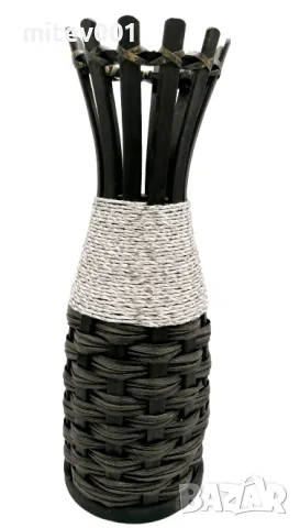 ВАЗА РЪЧНО ПЛЕТЕНА 23см., ЕСТЕСТВЕН МАТЕРИАЛ