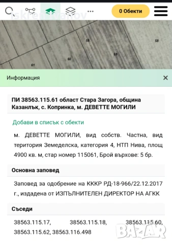 Инвестиционна земя до яз. Копринка – 4.9 дка, Деветте могили, снимка 3 - Парцели - 53977418