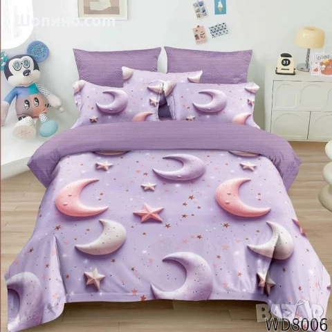 Флорален комплект с ластик, 100% памук  , снимка 4 - Спално бельо - 54111971