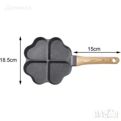 Тиган за пържене на яйца, палачинки, пържени картофи, индукция сърце, снимка 3 - Съдове за готвене - 53211950
