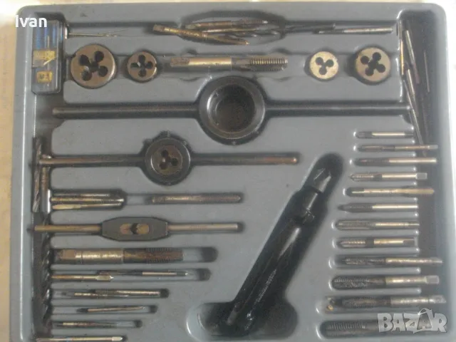 VEB НЕМСКИ ГДР СТАРО КАЧЕСТВО КОМПЛЕКТ 58 БРОЯ МЕТЧИЦИ ПЛАШКИ РЕЗБОНАРЕЗНИ ОТ СТАРИЯ МАТЕРИАЛ М3-М12