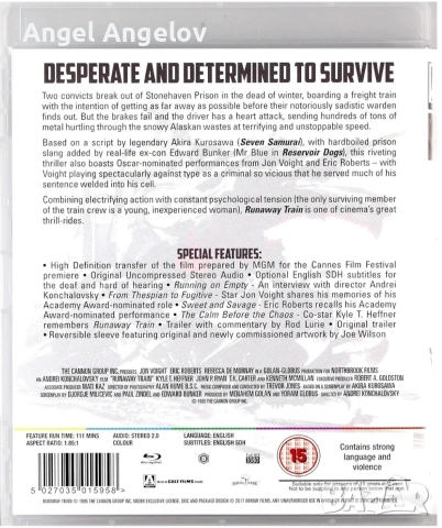 Runaway Train Arrow Blu-ray Classic Film Movie без български субтитри цена 40лв(20,51€), снимка 2 - Blu-Ray филми - 53283543